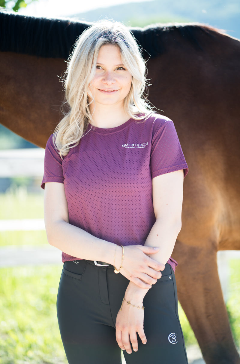 Leony short-sleeved sports shirt (amaranth)